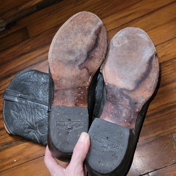Cats Paw Size 12.5 D Mens Leather Cowboy Boots Made In USA - Picture 7 of 10